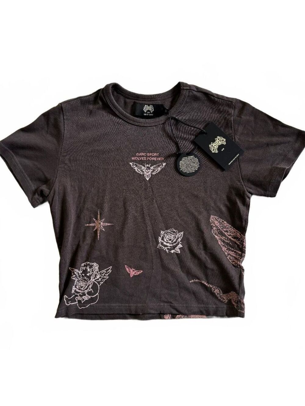 SHE DARC Graphic Print T-Shirt with Cherub Design Size S